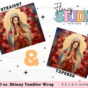 Virgen De Guadalupe Tumbler Wrap PNG 20 Oz Skinny Tumbler Sublimation