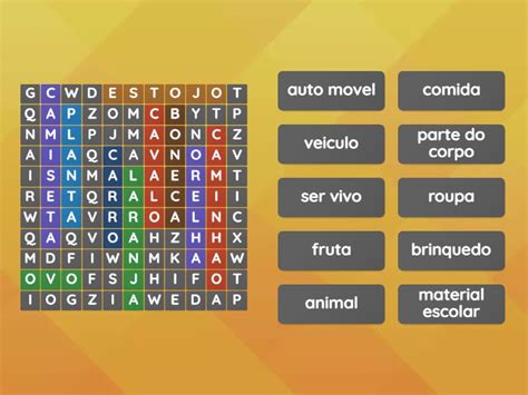 Ache As Palavras Wordsearch