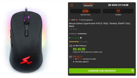 Terabyte On Twitter Oferta Mouse Gamer Superframe Foflis Rgb