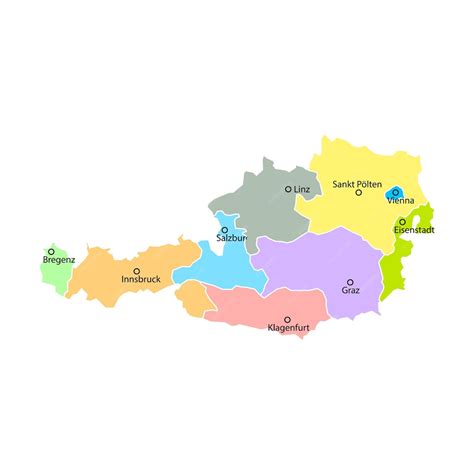 Premium Vector | Austria map background with regions region names and ...