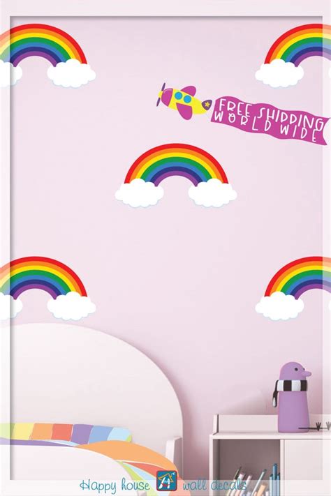 Rainbow Wall Decal Nursery Decor Rainbow Stickers Mini Etsy