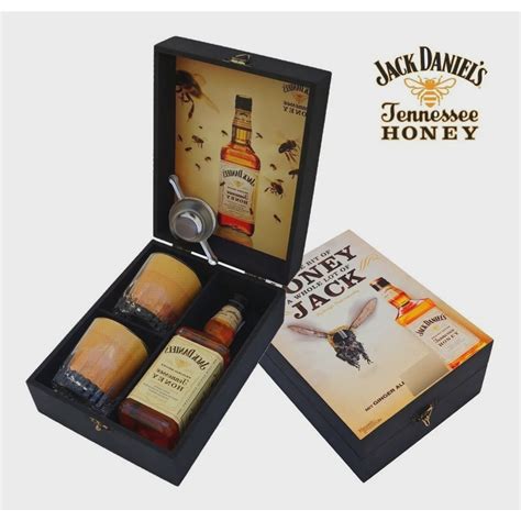 Kit Black Whisky Jack Daniel S Honey 375ml 2 Copos Lisos Dosador