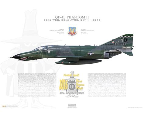 Aircraft Profile Print Of QF 4E Phantom II 53rd WEG 82nd ATRS TD 74