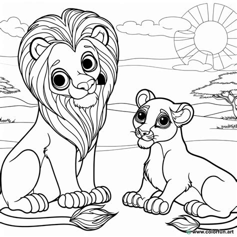 Disegno Da Colorare Di Simba E Nala Scarica O Stampa Gratuitamente