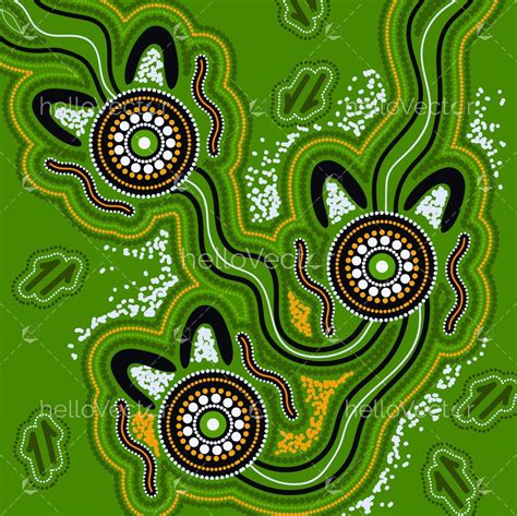 Green aboriginal art background - Download Graphics & Vectors ...