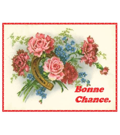 Bonne Chance fleurs et fer à cheval