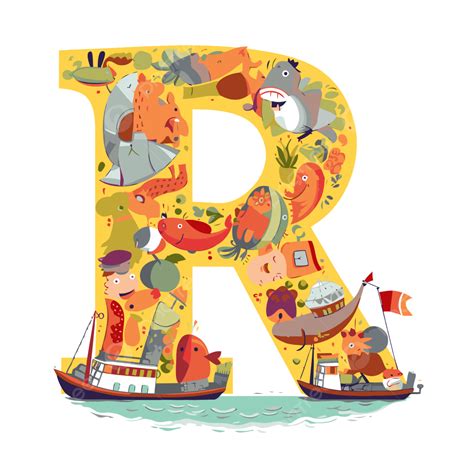 Individual Alphabet Letter Vector, Sticker Clipart Colorful Letter R ...