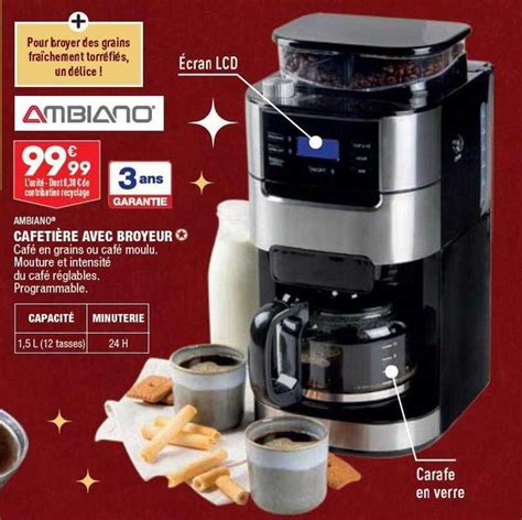 Promo Ambiano Cafeti Re Avec Broyeur Chez Aldi