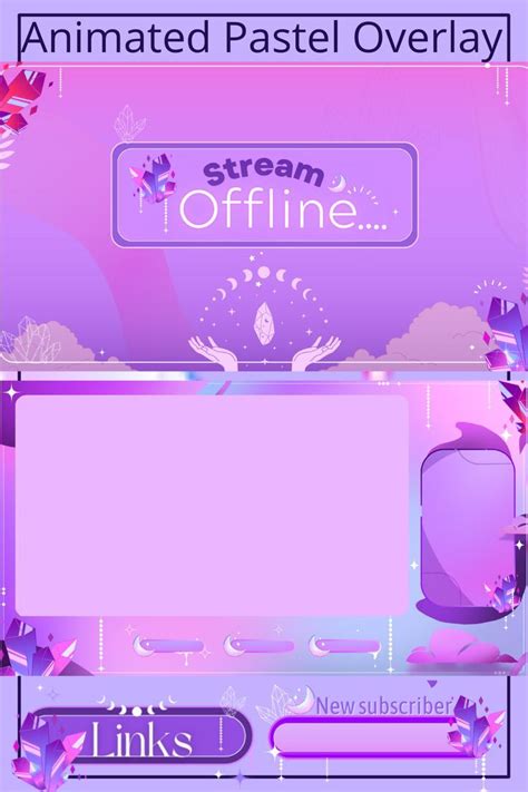 Animated Purple Crystal Overlay Twitch Package Twitch Alerts Panels