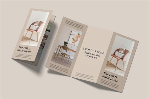 A4 Trifold Brochure Mockup Z Fold Behance