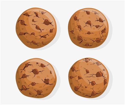 Premium Vector Chocolate Chip Cookie Set