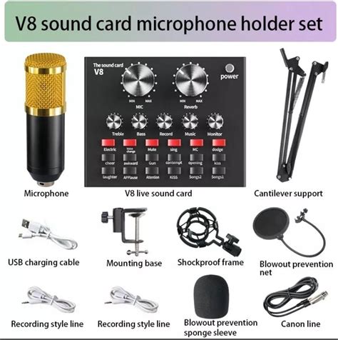 Bm Condenser Microphone Kit Black Mic Black V Phantom Power