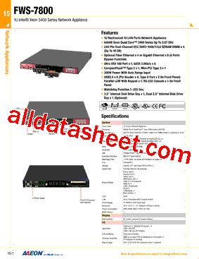 Fws Datasheet Pdf Aaeon Technology