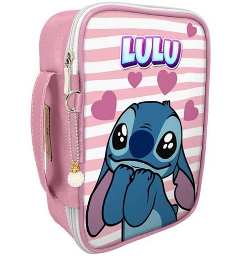 Estojo 100 Pens Box Grande Personalizado Stitch Rosa Elo7