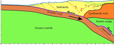 | Subducted seamount. Schematic diagram of the subducted seamount ...