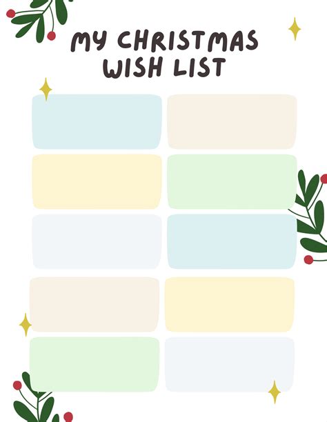 Christmas List Template 9 Free Gorgeous Printables Make Life Lovely