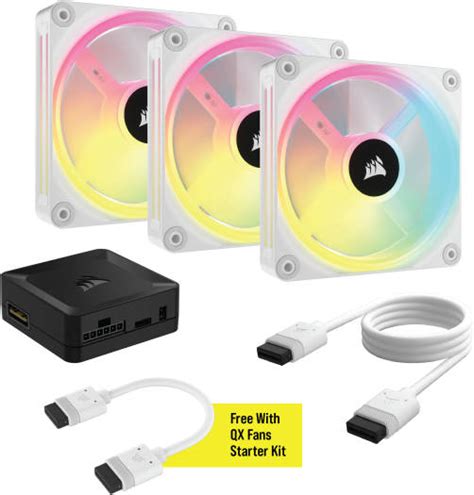 Corsair Icue Link Qx120 Rgb 120mm Pwm Pc Fans Starter Kit With Icue Link System Hub Up To 2400