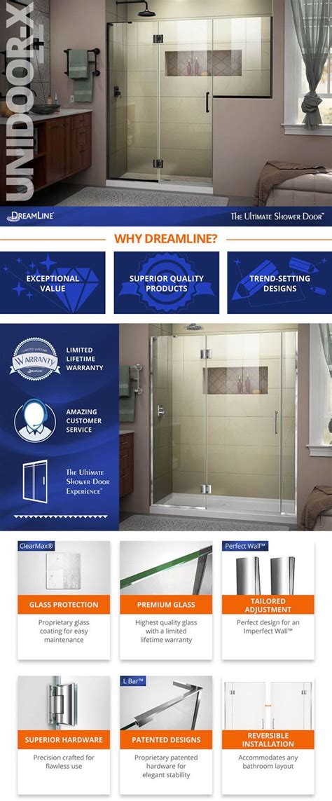 Dreamline Unidoor X 59 5 To 60 In X 72 In Frameless Hinged Shower