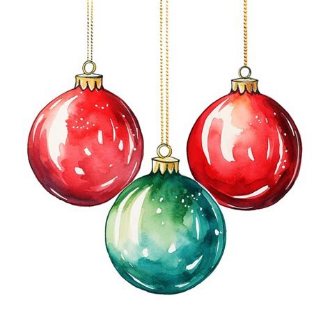 Premium Ai Image Vibrant Watercolor Christmas Bauble