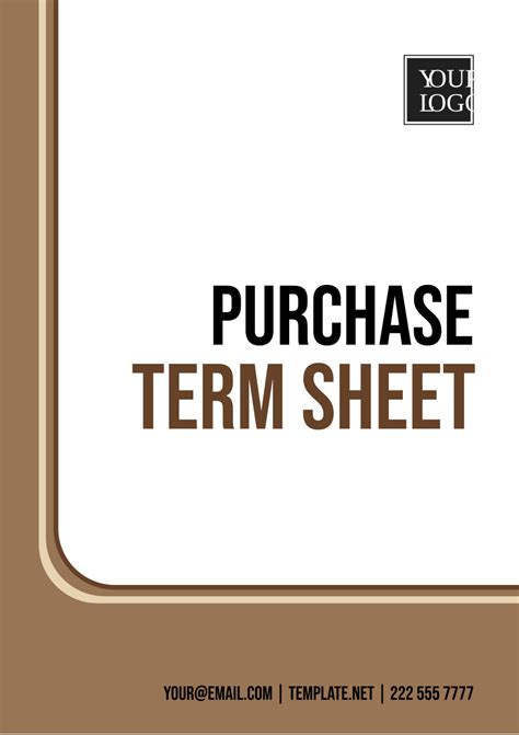 Free Purchase Term Sheet Template Edit Online And Download