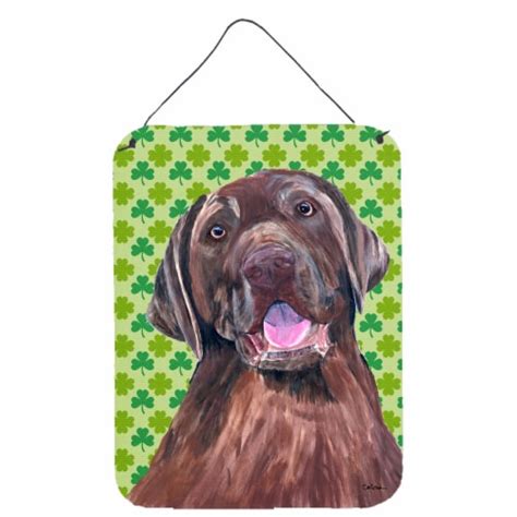 Labrador Chocolate St Patrick S Day Shamrock Portrait Wall Or Door Hanging Prin 16hx12w Fry