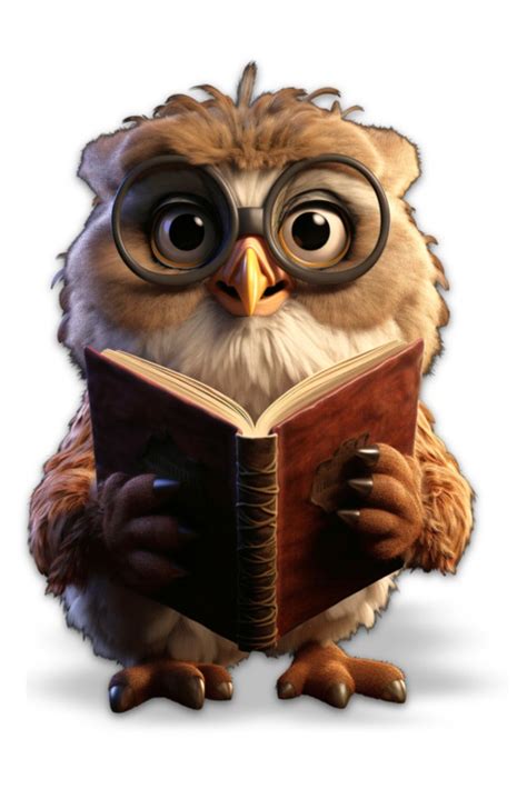 A Wise Old Owl Reading A Book To Gain Additional Knowledge