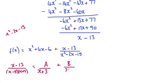 Edexcel New Pure Practice Paper A Q5 Polynomial Long Division Partial Fractions Youtube