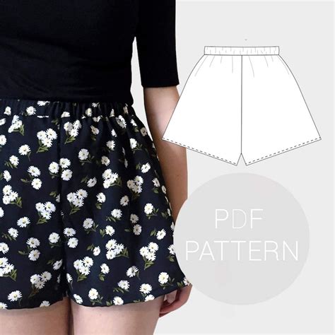 Womens High Waisted Shorts PDF Printable Sewing Pattern Etsy