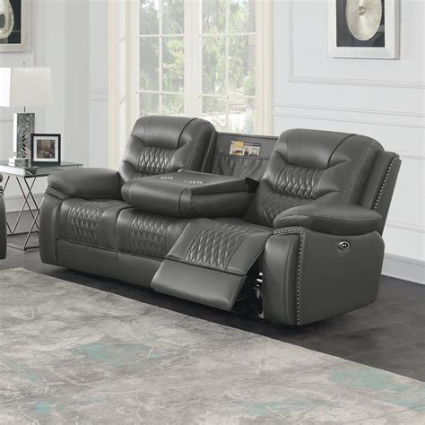 Flexsteel Evian Leather Power Reclining Sofa | Cabinets Matttroy