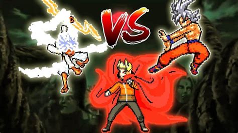 Naruto Baryon Mode Vs Luffy Gear 5 Vs Goku Mui Youtube