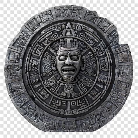 Aztec Calendar Mexican Realistic Isolated On Transparent Background