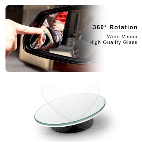 Car 360 Wide Angle Round Convex Mirror Car Vehicle Side Blindspot Blind Spot Mirror Wide Rear ...