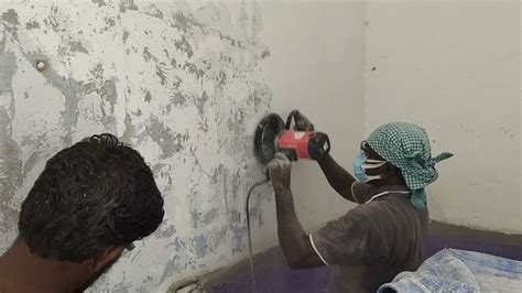 Removing Paint From Wall To Apply Putty Easy Remova With Machine