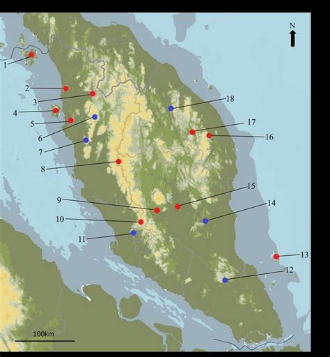 Map Of Peninsular Malaysia Showing The Distribution Of Download