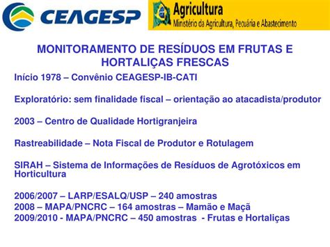 PPT HORTALIÇAS Alimento Seguro e Saudável RESÍDUOS DE AGROTOXICOS EM