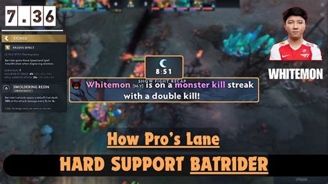 Whitemon Hard Support Batrider Dota Pro Gameplay Laning Stage