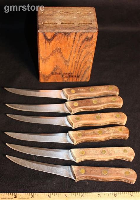 Chicago Cutlery Steak Knife Set Of 6 With Wood Block 103s K Steak