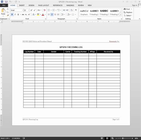 50 Shipping And Receiving Excel Spreadsheet