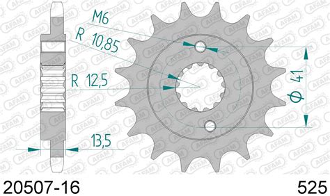 20507 16 Звезда передняя стальная 525 AFAM JTF296 16 купить в
