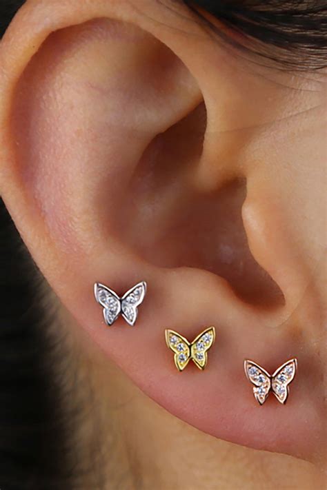 Evangeline Cute Butterfly Ear Piercing Jewelry Earring Studs