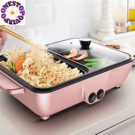 Osq Singlelife Korean Samgyup Multifunction Electric Hot Pot Grill Griller Shopee Philippines