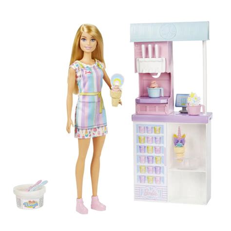 ברבי מארז גלידריה כולל בצק Barbie צעצועים ילדים ודרקונים