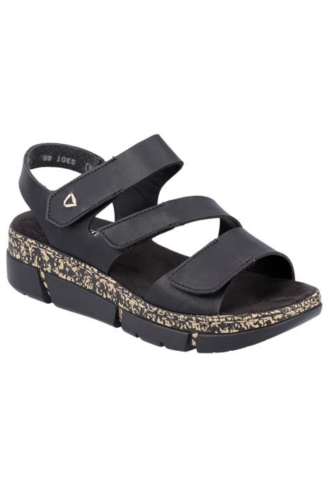 Sandale dama, RIEKER, ANTISTRESS, V2301-00, negru, piele ecologica, 39 ...