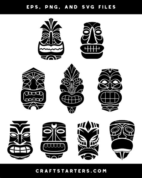 Tiki Mask Silhouette Clip Art