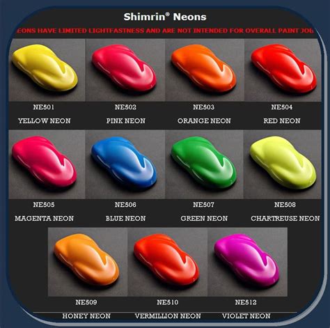 √ Custom Auto Paint Colors Chart