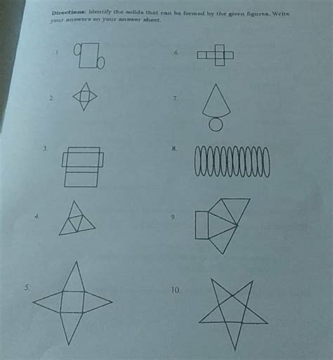 Solved Directions Identify The Solids That Can Be Formed By The Given