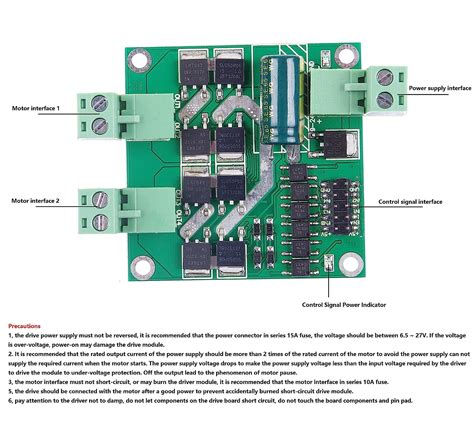 KNACRO Dual DC Motor Drive Module With Optocoupler Isolation 12V 24V 7A