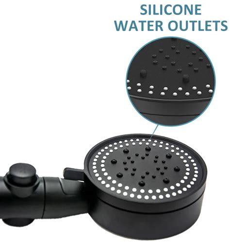 Showery® 5 Modes High Pressure Shower Head Black Showery Uk