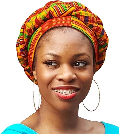 Kente African Print Ankara Modu Hat Pre Tied Head Wrap