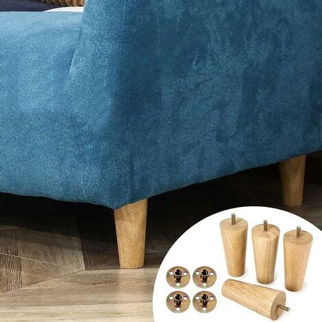 4 Uds patas de muebles de madera de repuesto 12cm patas de sofá de